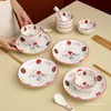 Conjunto de Tigelas de Presente para Todas as Ocasiões, Conjunto de Tigela e Prato de Cerâmica Estilo Chinês, Caixa de Presente, Louça, Presente de Inauguração, Lembrança
