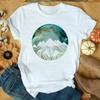2022Figura Geométrica Estampado Geométrico Camiseta Manga Corta Ropa de Mujer Transfronteriza wish/ebay
