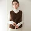 Anel de Toalha de Luxo Cardigan de Tricô Cashmere para Mulheres Solto Espessado Sem Mangas Camisa Colete Camisa Colete