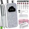 Sg719 Lima de Uñas 45000 Rpm Pulidora de Uñas Recargable Inalámbrica Removedor de Manicura Removedor de Cutícula Inalámbrico