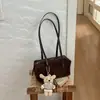 Bolso de Axila Estilo Coreano de Nicho para Mujer Nuevo Otoño Temprano 2026 Bolso Boston Retro Almohada Gran Capacidad Bolso de Mano para Hombro