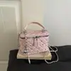 Bolsa quadrada pequena com corrente cravejada de diamantes estilo coreano de luxo leve para mulheres, bolsa de mão casual versátil, bolsa de ombro e transversal elegante para o dia a dia