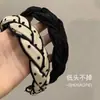 2023 Nueva Ola Tela de Puntos Trenza Retorcida Diadema Parte Superior Craneal Todo Fósforo Cabello Presionado Estampado Temperamento Cara Diadema Pequeña