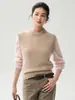 Colección Otoño 2026: Chaleco de Cachemira para Mujer, Cuello Redondo, Sin Mangas, Color Sólido, Estilo Minimalista, Chaleco para Superponer