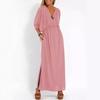 Vestido Curto de Verão 2026 Novo Moda Europeia e Americana Transfronteiriça Cor Sólida Cintura Alta Fenda Manga Curta para Sites Independentes e Aliexpress