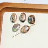 Contas de Pedra Natural Irregular Geométricas Formato Oval Quadrado Redondo com Furo Vertical para Brincos Pulseira Acessórios