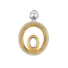 Plata de Ley 925 Lujo Ligero Vintage Bicolor Microincrustado Circonita Oval Colgante Accesorios para Colgantes de Joyería DIY