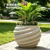 Vasos de flor de cimento leves empilhados e torcidos, jardineiras criativas para jardim, paisagismo de jardim, vasos de plantio externos de GRC de formato irregular