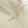 Nuevo Collar de Ballena con Goteo de Aceite Estilo Transfronterizo Zirconia Acero de Titanio Cadena de Clavícula Versátil Diamante Completo Lujo Ligero Elegante para Mujer