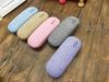 Estuche metálico para gafas con estampado de lino de moda estuche creativo para gafas de color caramelo para estudiantes suministro de fabricantes con garantía de calidad