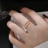 Anel Fino de Diamante para Mulheres, Estilo Japonês e K, Círculo Fino de Nicho, Pequeno Anel de Diamante, Abertura Exquisita, Anel Aberto de Ouro Empilhável