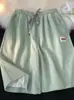 Pantalones cortos atléticos de verano para hombre, finos, fluidos, de seda helada, transpirables, corte holgado, de cinco puntos, estilo americano de moda, pantalones cortos casuales