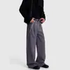 Pantalones Largos Casuales de Pierna Ancha Sueltos, Parche de Cuadros Estilo Old Money, Dobladillo Curvo Negro para Hombres y Mujeres, Marca de Moda, Plisados, Sensación de Alta Gama