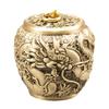 Lata de Té de Latón Dragón Fénix Cinco Tigres Lata de Té Decoración del Hogar Regalo Estudio Chino Escritorio de Oficina Adorno de Cobre