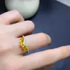 Anillo de Zafiro Amarillo, Piedra Preciosa Grado 5A, Tamaño Aproximadamente 3*4mm, Montura Finamente Elaborada en Plata 925, Lujo Ligero y Sensación de Alta Gama