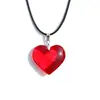 Collar Europeo y Americano Rojo Amor simple cuerda de cuero chocker colgante de cristal dulce fresco Cadena de clavícula de cristal collar Nuevo