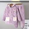 Pijama de Otoño e Invierno para Mamá, para Mujeres de Mediana Edad y Mayores, Estilo Franela, Estilo para Todas las Estaciones, Talla Grande, Estilo Engrosado de Invierno, Cálido y Cómodo