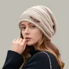 Gorro de Tricô de Inverno Europeu e Americano Versátil Slouchy Chapéu Fashionável Estiloso Emagrecimento Facial Espesso Solto Pós-parto Chapéu de Lã para Mulheres