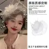 Sombrero de copa negro de malla retro francés Diadema Pasador Accesorios para el cabello de cumpleaños Foto Peinado Femenino República de China Hija Sombrero con velo