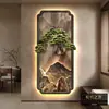 Pintura Decorativa Moderna de Lujo de Gama Alta para Entrada, Sala de Estar, Pasillo y Puerta de Entrada, Agua Corriente Trae Riqueza