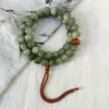 Pulseira Bodhi Verde Leite e Azul Marinho, Novo Estilo Chinês Estilo Nacional Contas de Oração de Círculo Único para Homens e Mulheres, Atacado