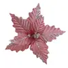 Nuevas flores de Navidad con purpurina dorada, decoraciones de Navidad, flores de Pascua de terciopelo, fabricante, transfronterizo, brillante, artificial, para decoraciones de fiesta