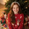 Diadema Navideña de Aleación de Moda Europea y Americana Estrella de Navidad Letra Diadema de Cristal Decoración de Año Nuevo