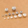 Cuentas de Plata S925 Cuentas Sueltas Cuentas con Patrón Recto Cuentas de Sandía Cuentas de Buda Cuentas Espaciadoras Materiales DIY Hechos a Mano Accesorios de Plata Tailandesa