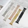 Adecuado para Apple Watch de 8ª Generación Ultra Apple Watch 9S10Se Pulsera de Metal Universal de Doble Fila con Forma de Corazón para Reloj