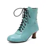 Nuevas botas Martin de otoño e invierno, punta redonda, con cordones, caña corta, tallas grandes para mujer, comercio exterior transfronterizo dropshipping 7745