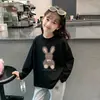 Camiseta de Manga Larga de Dibujos Animados para Niña 2026 Primavera/Otoño Nueva Elegante Top de Cuello Redondo Infantil Capa Base de Algodón Puro