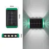 Luz lavaluces de pared exterior para villa, luz solar decorativa para jardín y patio, farola solar integrada de pared con batería de larga duración