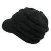 Gorra de punto popular transfronteriza europea y americana de eBay 2019 para mujer con cola de caballo, visera, sombrero de lana, a cuadros cuadrados