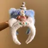 Diadema de Felpa con Orejas de Oso Blanco Nueva Linda de Dibujos Animados para Lavado de Cara Maquillaje Pasador Accesorios para el Cabello Diadema Otoño e Invierno