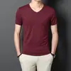 Comércio Exterior Transfronteiriço Verão 2026 Novo Estilo Gola Redonda Fashionable Manga Curta Camiseta para Homens Cor Sólida Casual Simples Slim Fit Top para Homens