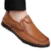 Nuevos Zapatos de Exterior para Hombre, Nuevos Zapatos Casuales de Cuero sin Cordones para Hombre, Cuero Transpirable con Suelas Suaves, Zapatos Versátiles para Conducir