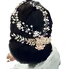 Peça de cabelo nova feita à mão europeia e americana, strass, pérola, flor, modelagem de cabelo, faixa de cabelo, tiara, acessórios de cabelo de temperamento DZ229