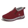 2026 Nuevos Zapatos de Algodón de Caña Baja Zapatos de Algodón Transfronterizos para Mujer con Forro de Terciopelo Espeso Cómodos de Comercio Exterior de Fondo Plano Botines Cálidos para Personas de Mediana Edad y Mayores