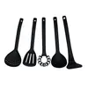 En Stock Machacador de Papas Vertical Integrado Espátula Espátula de Cocina Antiadherente Utensilios de Cocina de Nylon Set de 5 Piezas Negro