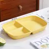 Plato de Cena Reductor de Grasa de Tres Compartimentos para el Hogar de Paja de Trigo Estilo Japonés de Alta Apariencia Anticaída Fabricante Venta Directa al por Mayor