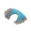 Fio de Cera Coreano Colorido de 2mm Cordão com Fecho Lagosta Curto de Liga de Zinco Cerca de 13cm de Comprimento Corda para Pingente DIY Fivela de Duas Pontas Acessórios