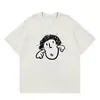 Camiseta de algodón puro de manga corta gris retro americana para mujer, diseño holgado de verano con un toque único, estilo casual