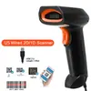 U5 Scanner de Código de Barras CCD com Luz Vermelha com Fio Bluetooth Sem Fio 1D/2D para Estoque de Supermercado e Armazém