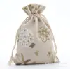 Bolsas de Almacenamiento de Algodón Estampado de Nuevo Estilo Transfronterizas con Cordón, Bolsas Pequeñas de Algodón y Lino, Al por Mayor en Stock