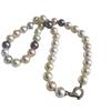 Collar de Perlas Artificiales Akoya Blancas Australianas Color Aurora Mixto Redondo Perfecto Cadena Clavicular Elegante de Gama Alta Colorido