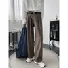 Pantalones Casuales Rectos Sueltos de Color Sólido para Hombre Otoño Invierno Con Terciopelo Adentro Caída Pierna Ancha Pantalones de Traje Simples Sensación de Alta Gama Pantalones Largos Modernos