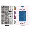 Placa de Acero para Estampado de Uñas Molde Serie Af Cuadros Mariposa Luna Flor Pequeña Manzana Elemento Placa de Transferencia Placa de Acero