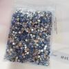 1440 Piezas de Joyería de Diamantes Planos para Uñas, Lujo Ligero, Elegantes Diamantes Azules para Uñas en Forma de Ojo de Caballo Torcido Mini Grandes y Pequeños