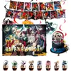 Decoração de Festa de Aniversário Tema Demon Slayer da Amazon Prato de Papel de Festa Faixa Faca, Garfo e Colher Arranjo Atmosfera