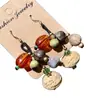 Nuevos Pendientes de Frutas y Plantas Hechos a Mano Estilo Chino Retro Piña de Bosque Fruta Seca Literaria Ganchos para Orejas Pendientes Creativos de Nicho para Mujeres